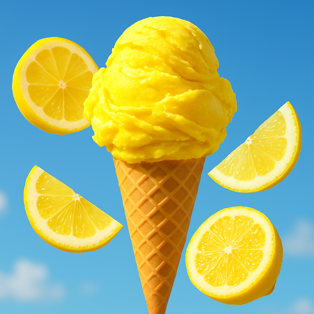 Refreshing lemon ice cream