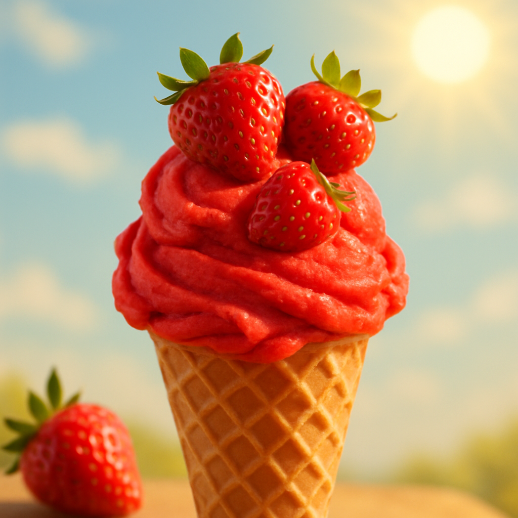 Delicious strawberry ice cream